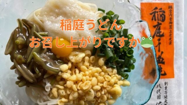 稲庭うどん　お召し上がりですか🐸